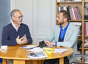 François Bernier, directeur de la Maison pour la  science en Alsace (MSA), et Sébastien Soubiran,  directeur du Jardin des sciences (JDS).